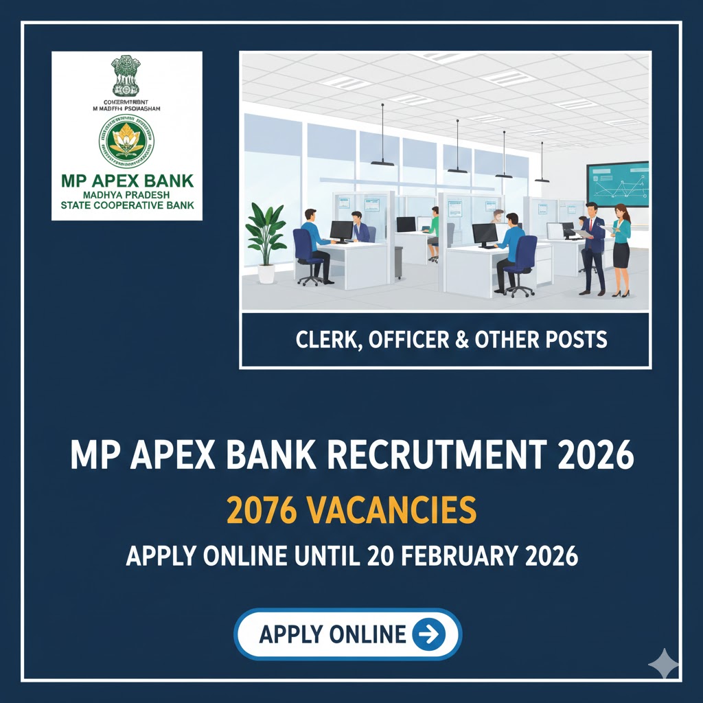 MP Apex Bank Recruitment 2026: Apply Online for 2076 Posts | Last Date 20 February