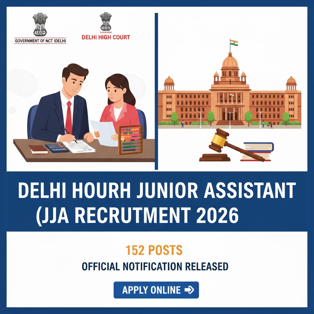Delhi High Court Junior Judicial Assistant (JJA) Recruitment 2026: Apply for 152 Posts, Official Notification Released