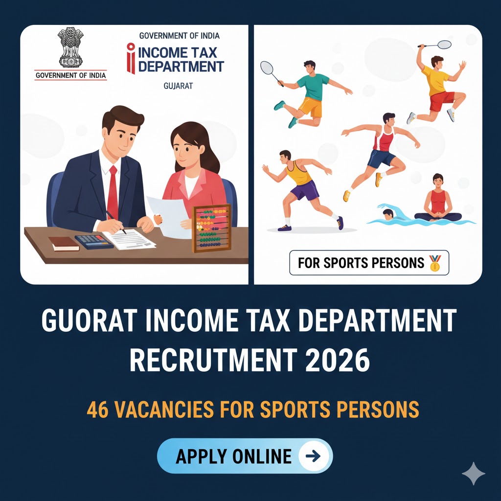 Gujarat Income Tax Department Recruitment 2026: 46 Vacancies for Sports Persons