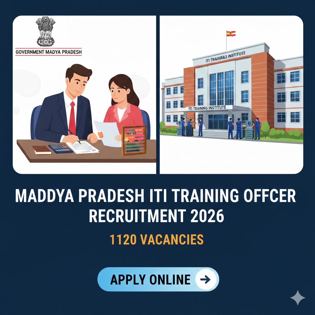 Madhya Pradesh ITI Training Officer Recruitment 2026: Apply for 1120 Posts from 17 January
