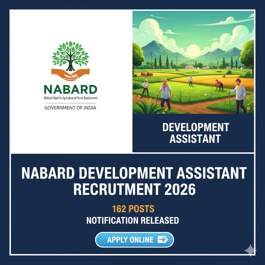 NABARD Development Assistant Recruitment 2026: Apply for 162 Posts, Notification Released